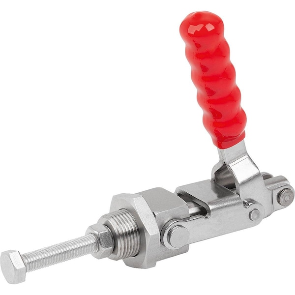 Push-Pull Clamp Std, Wout Mounting Bracket, F2=2000, Stainless Steel Bright, Comp:Plastic Comp:Red